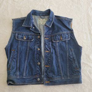 Lee Gossip Girl's Denim Blue Jean Vest Size M Vintage